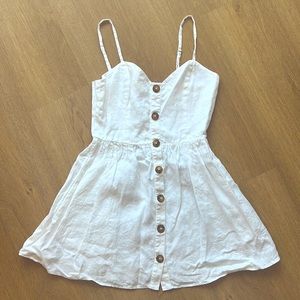 Reformation white linen mini dress